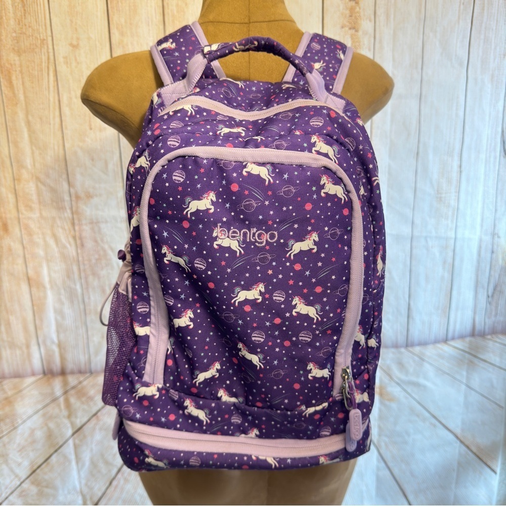 Bentgo Kids' 14.25" School Backpack Unicorn, Purple, Lunchbox Insulated Pocket​​